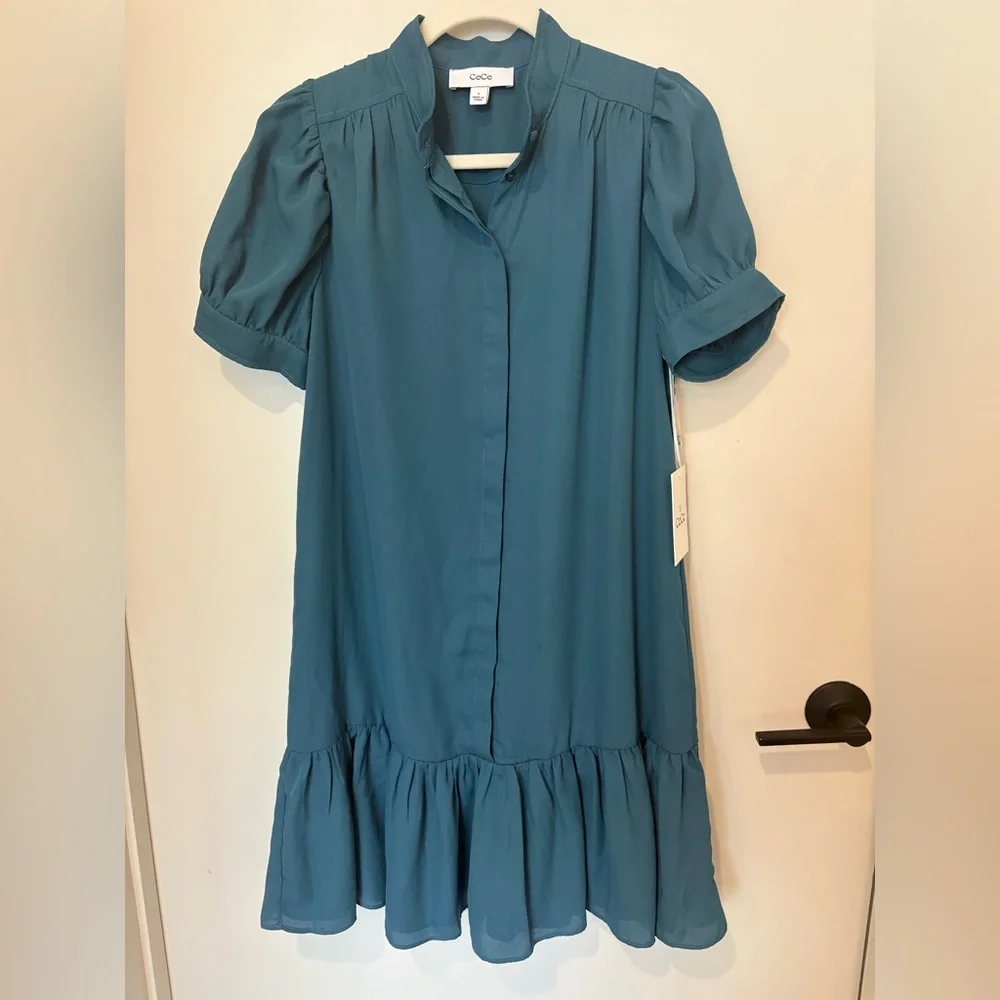 CeCe Teal Blue Mini Dress - Picture 1 of 10